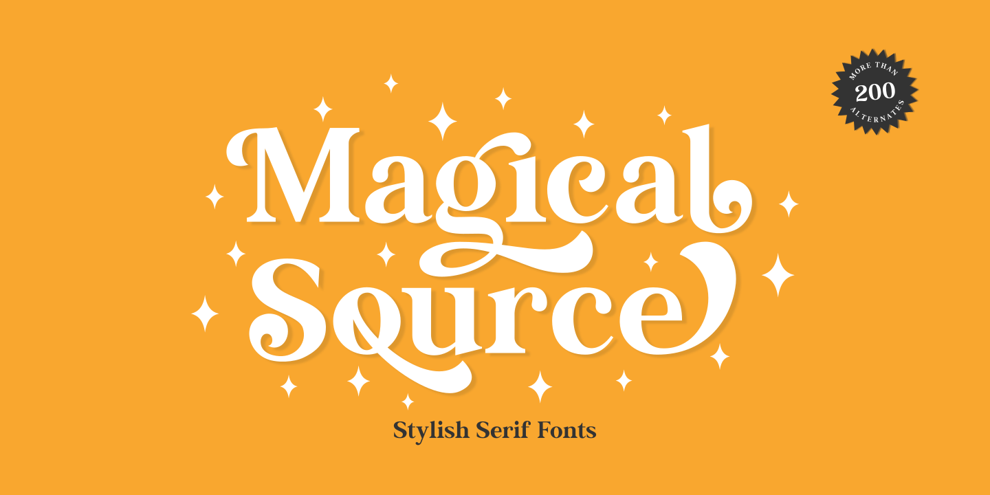 Przykład czcionki Magical Source Oblique